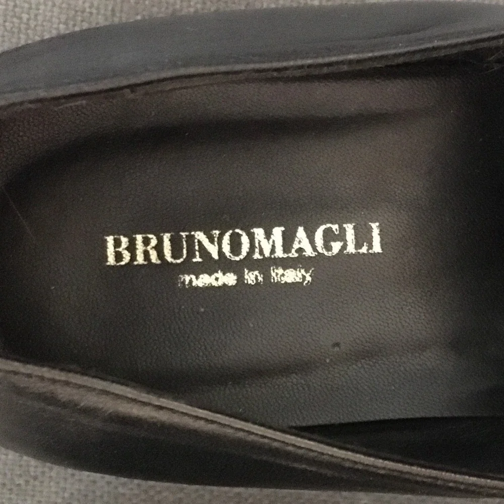 Bruno Magli Raging Black Leather Slip‎ On Square Toe Loafers Size 15